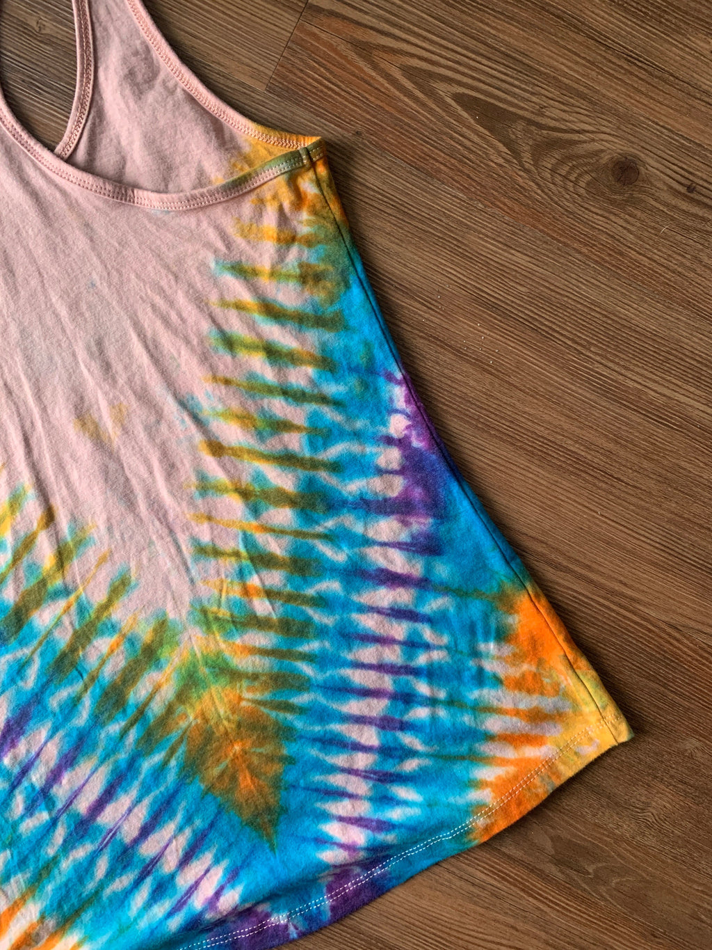Boo-Bees Tie Dye Tank Top | Pastel Tie Dye Sleeveless Top | Women's Size Medium Racerback | Upcycled & Tie Dyed by Hand