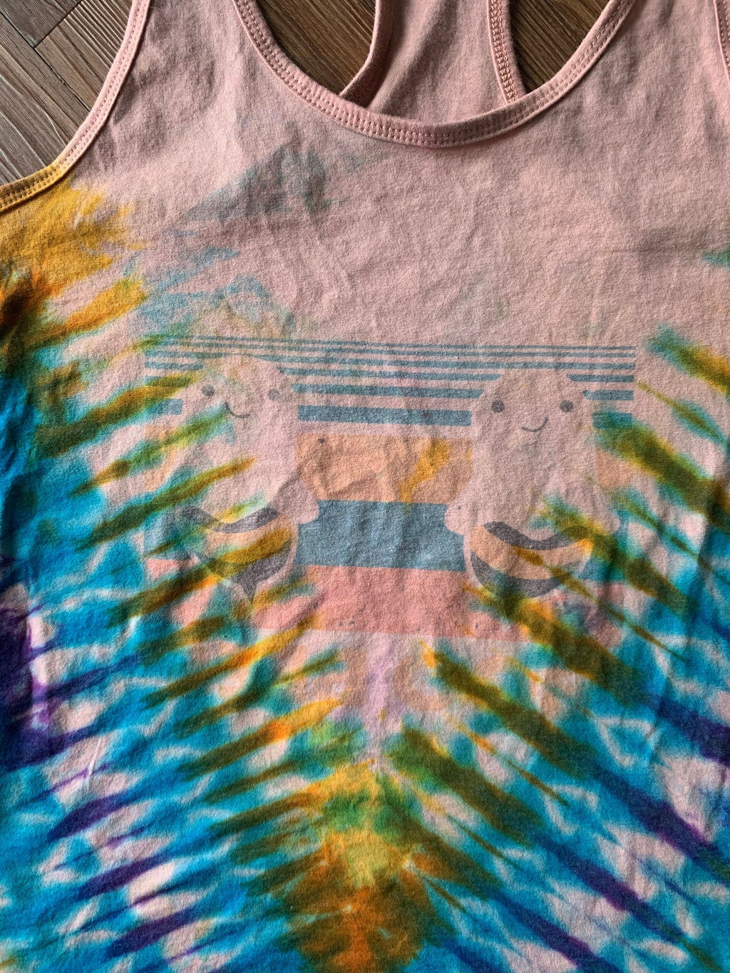 Boo-Bees Tie Dye Tank Top | Pastel Tie Dye Sleeveless Top | Women's Size Medium Racerback | Upcycled & Tie Dyed by Hand