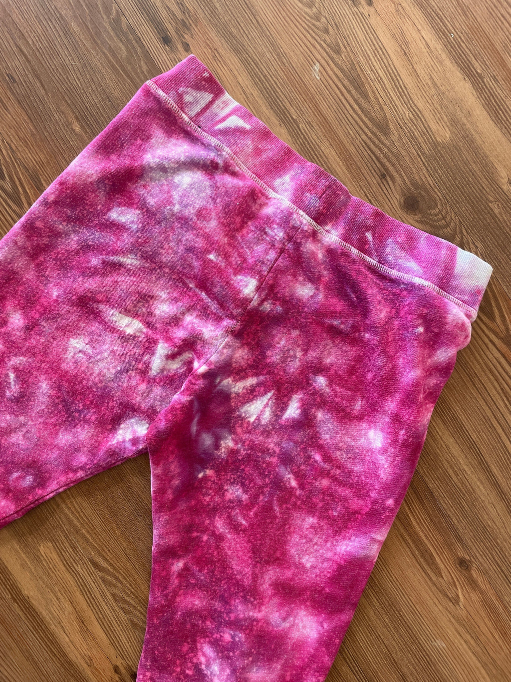 Pink Galaxy Victoria Sport Handmade Ice Dye Jogger Pants | Reverse Tie Dye Women’s Size Large Loungewear | Sustainably Made