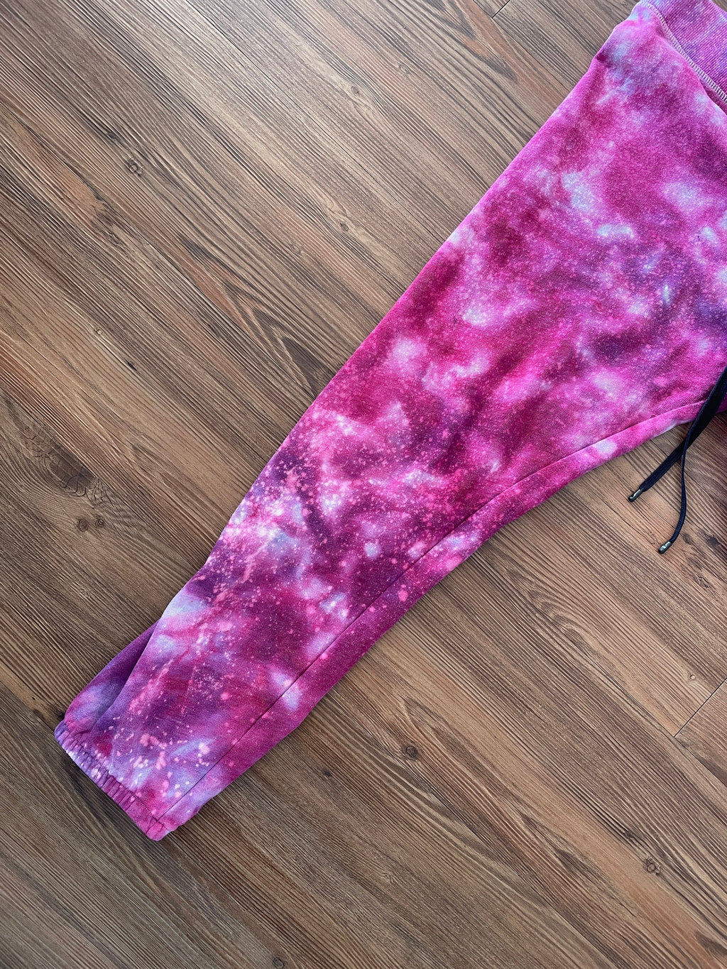 Pink Galaxy Victoria Sport Handmade Ice Dye Jogger Pants | Reverse Tie Dye Women’s Size Large Loungewear | Sustainably Made