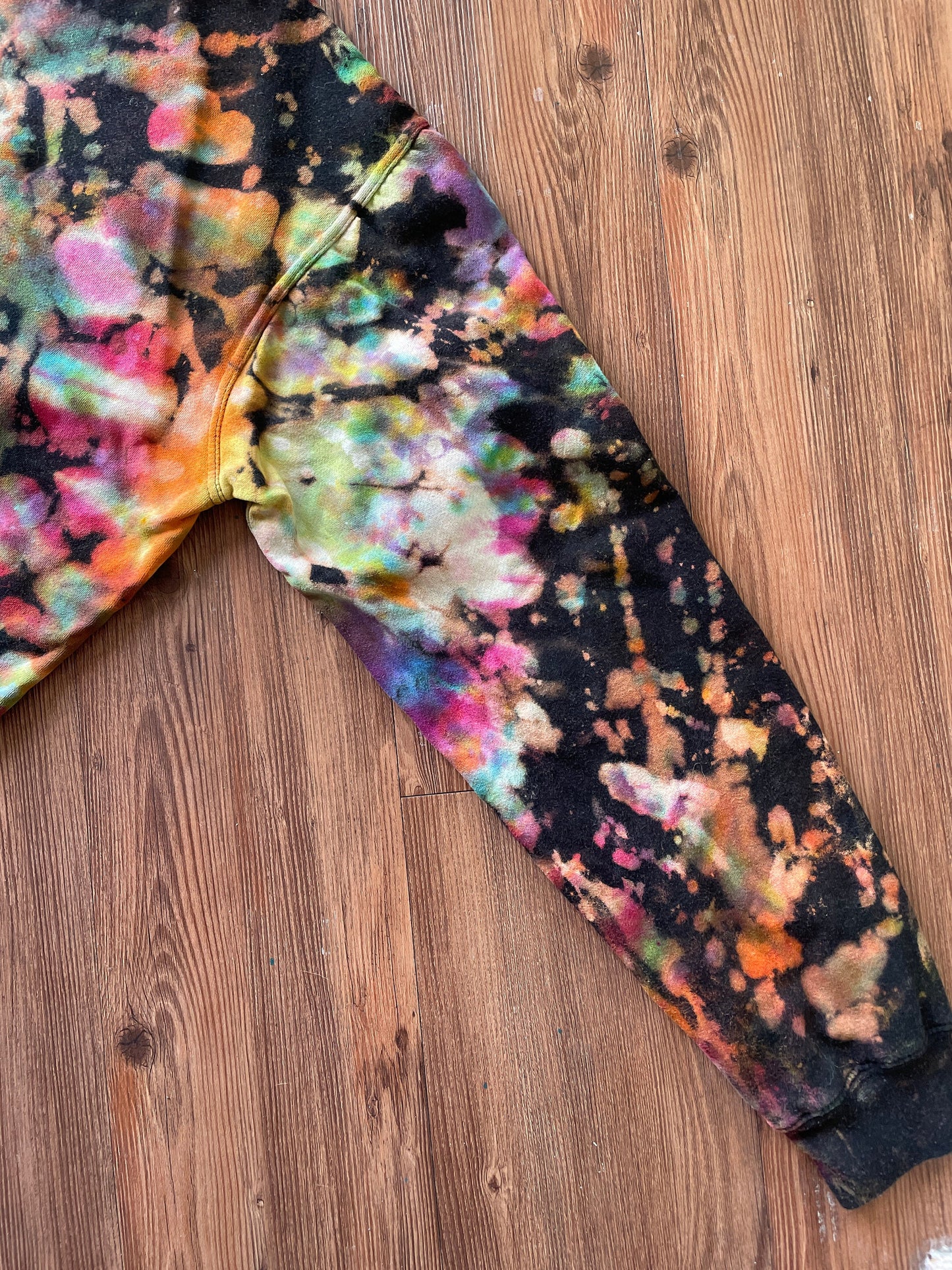 Carlton Banks Neff Handmade Reverse Tie Dye Sweatshirt | Fresh Prince 90s Bleach Dye Long Sleeve Top Unisex Size Small | Handmade & Thrifted