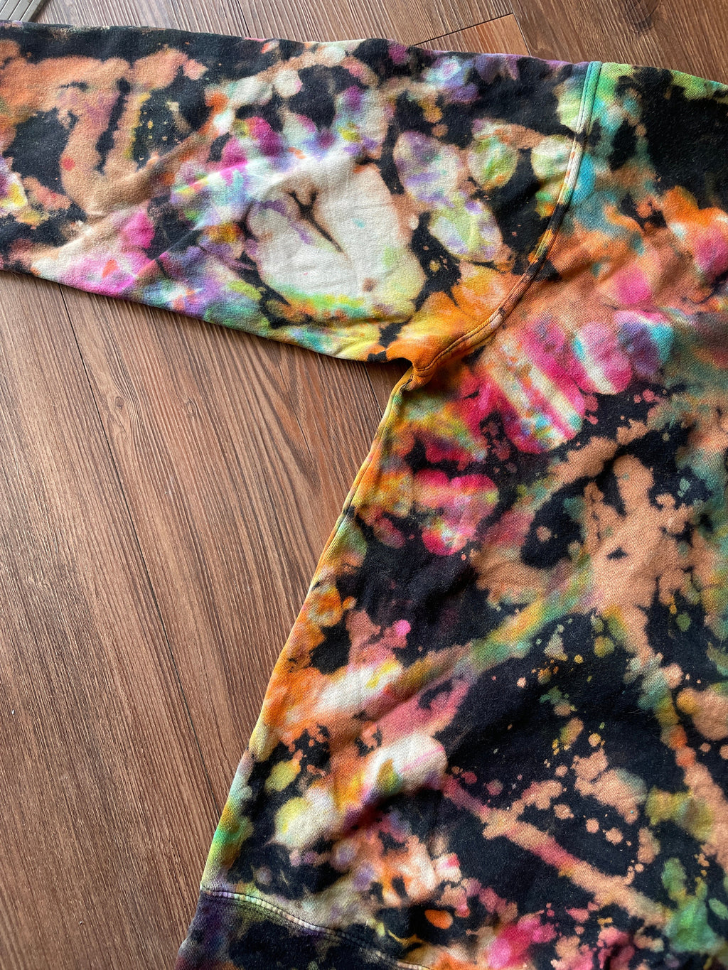 Carlton Banks Neff Handmade Reverse Tie Dye Sweatshirt | Fresh Prince 90s Bleach Dye Long Sleeve Top Unisex Size Small | Handmade & Thrifted