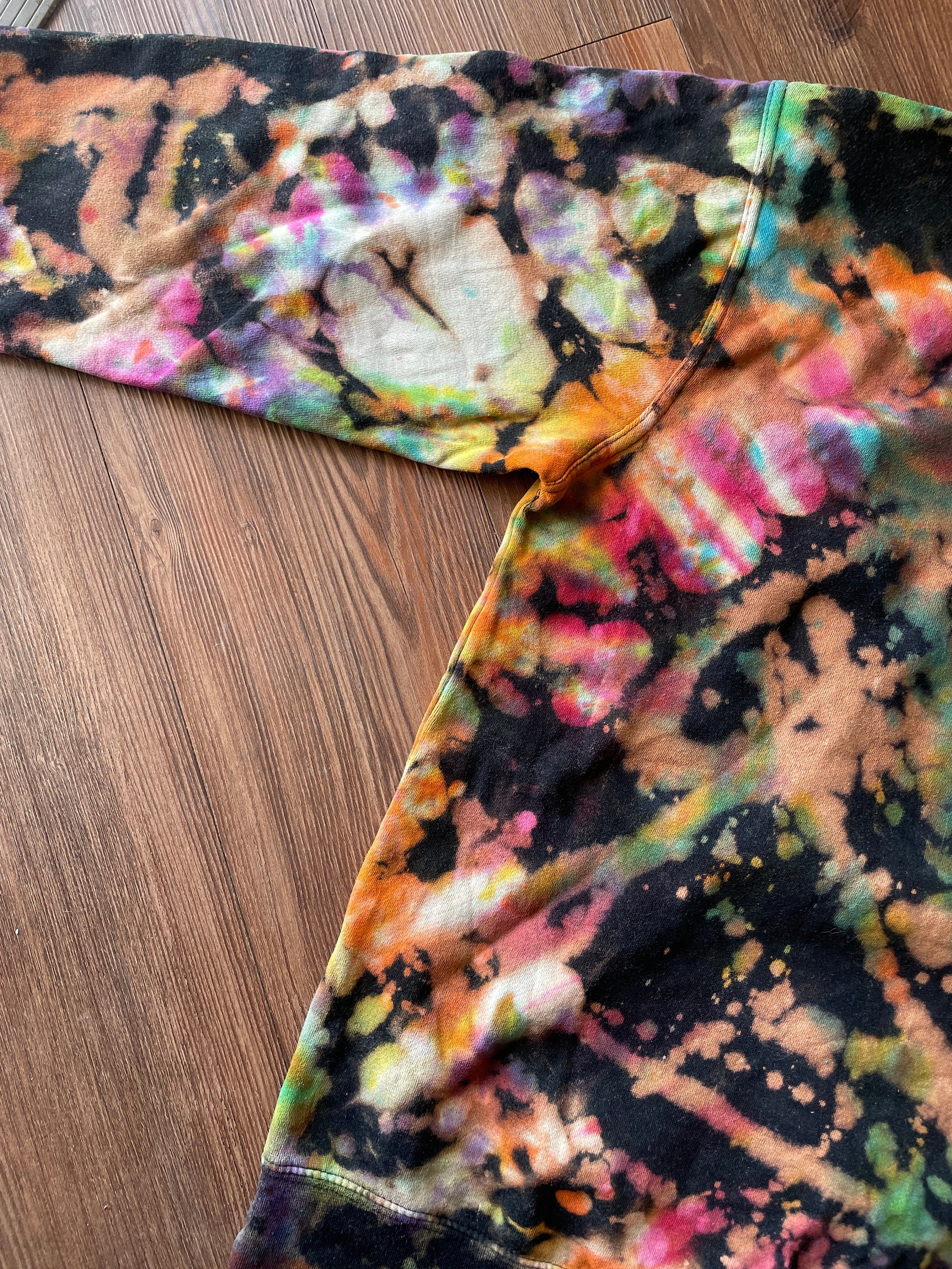 Carlton Banks Neff Handmade Reverse Tie Dye Sweatshirt | Fresh Prince 90s Bleach Dye Long Sleeve Top Unisex Size Small | Handmade & Thrifted