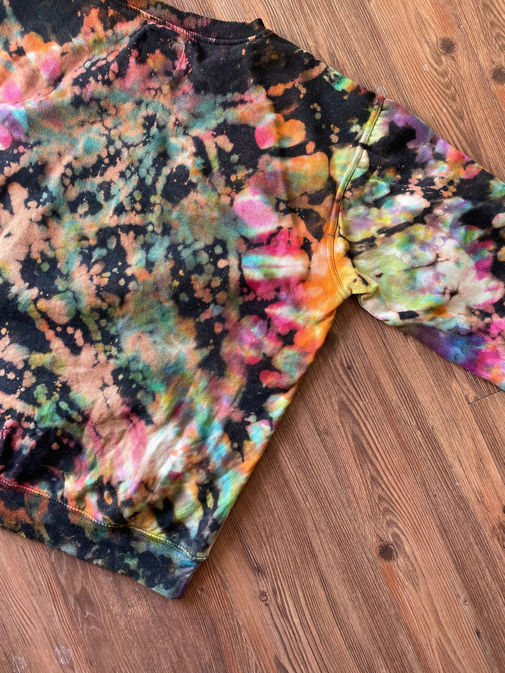Carlton Banks Neff Handmade Reverse Tie Dye Sweatshirt | Fresh Prince 90s Bleach Dye Long Sleeve Top Unisex Size Small | Handmade & Thrifted