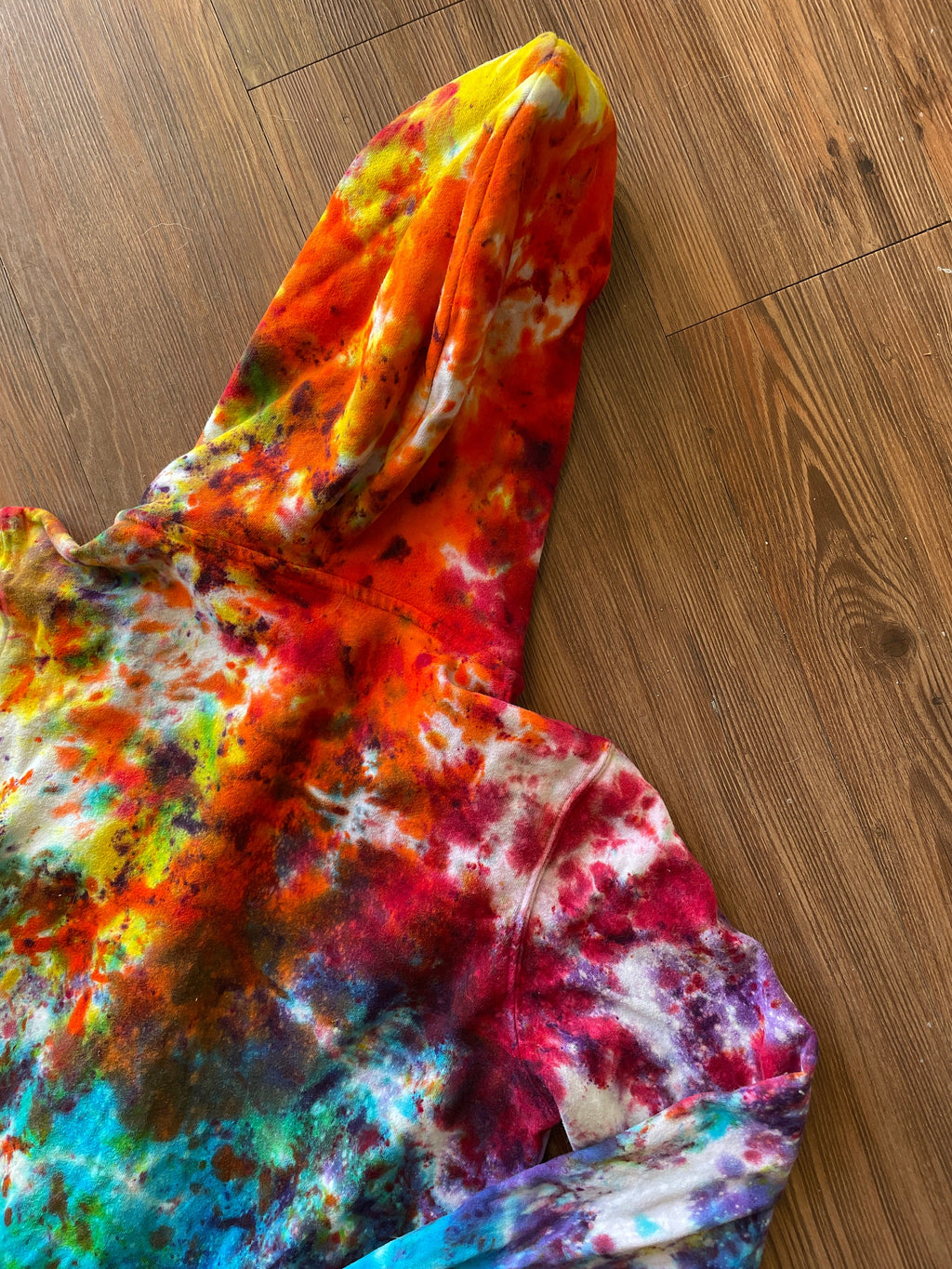 The North Face Rainbow Ice Dye Zip-Up Hoodie | Upcycled Long Sleeve Top | Women's Size Medium | Handmade & Thrifted