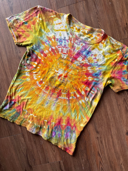 Vans Roadtrippers Handmade Ice Dye Tie Dye t-shirt | Van Life Short Sleeve Top | Women's Size Medium | Handmade & Thrifted